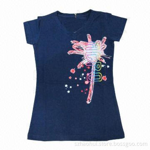 Women's V-neck T-shirt with XS-3XL Sizes